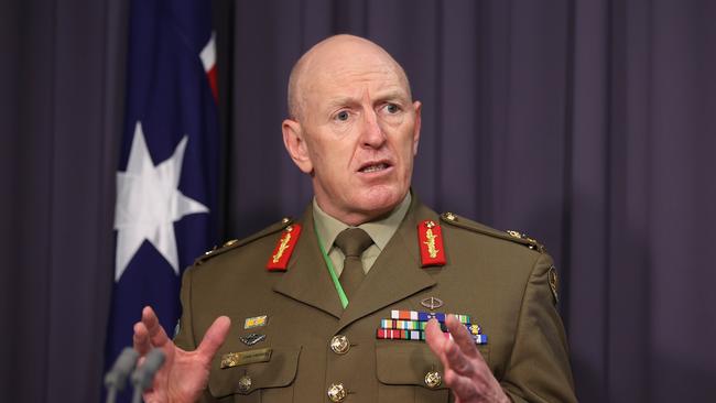 Lieutenant General John Frewen says every eligible Australian will be offered a vaccine by mid-October. Picture: NCA NewsWire / Gary Ramage