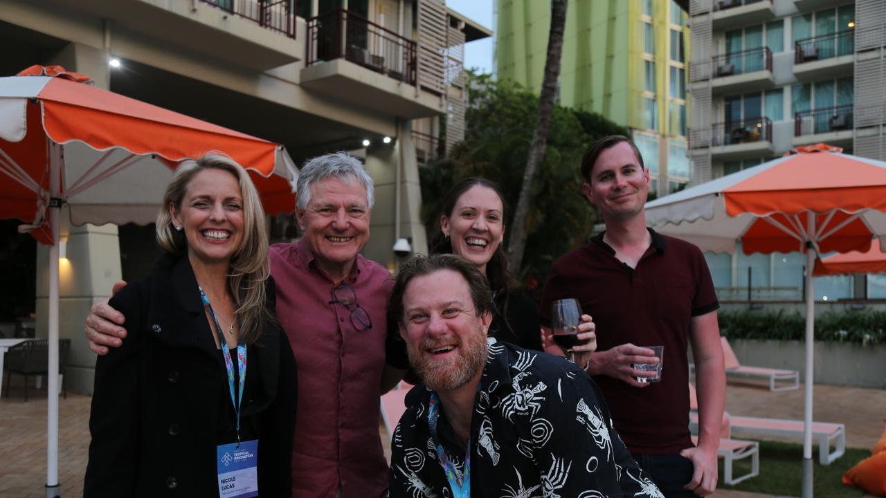 Nicole Lucas, John Chandler, Suz Cardy, Julian White and Simon Lowe attend the Tropical Innovation Festival in Cairns. Photo: Catherine Duffy.