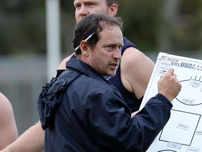 1/5/15 - Southern Football League - Morphettville Park v Noarlunga at Morphettville - Noarlunga's coach Trevor Mitton. Photo Naomi Jellicoe