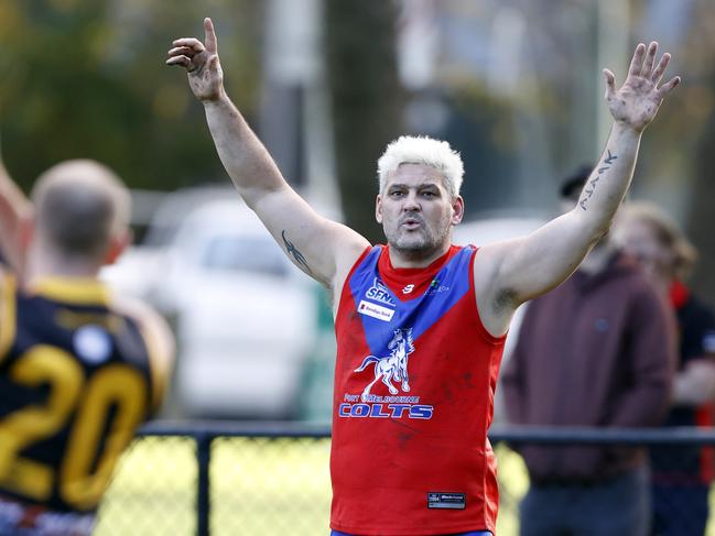 Brendan Fevola playing for Port Melbourne Colts last week. Picture: Alex Coppel.