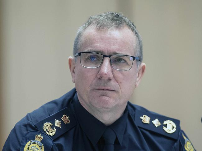 CANBERRA, AUSTRALIA-NCA NewsWire Photos AUGUST 18 2020Senate Committee on COVID19Border Force Commissioner Michael Outram.Senate Committee on COVID19 public hearing at Parliament House in Canberra.Department of Agriculture, Water and the Environment public servants appeared before the committee. Border Force Commissioner Michael Outram, Andrew Metcalfe-Department Secretary, Emily Canning-First Assistant Secretary of Biosecurity Operations Division.Picture: NCA NewsWire /Gary Ramage