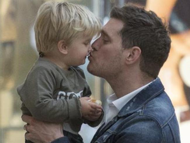 Michael Buble and son Noah. Photo: Iconic/GC Images