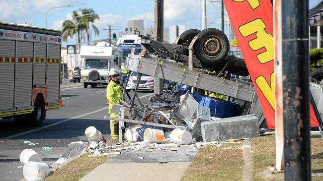 The crash on George Street on July 31, 2017, which Brock Seigert was badly hurt and would no longer be able to work at full capacity. Picture: Allan Reinikka ROK310717acrash1