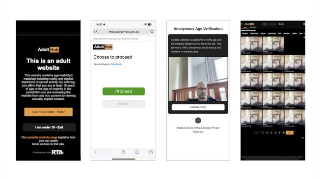 How the age verification system works when attempting to access adult content online.