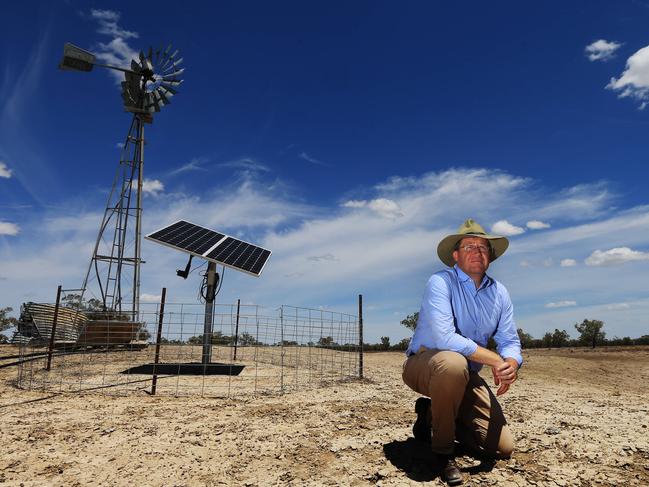 The NSW Government announce an additional $20 million will be made available to the most drough-affected farmers in the state under the Emergency Water Infrastructure Rebate scheme during a tour of the state's west. Acting Premier Troy Grant pictured on the Leconfield property near Walgett which hasn't received a decent rainfall since 2012.  Picture: Toby Zerna