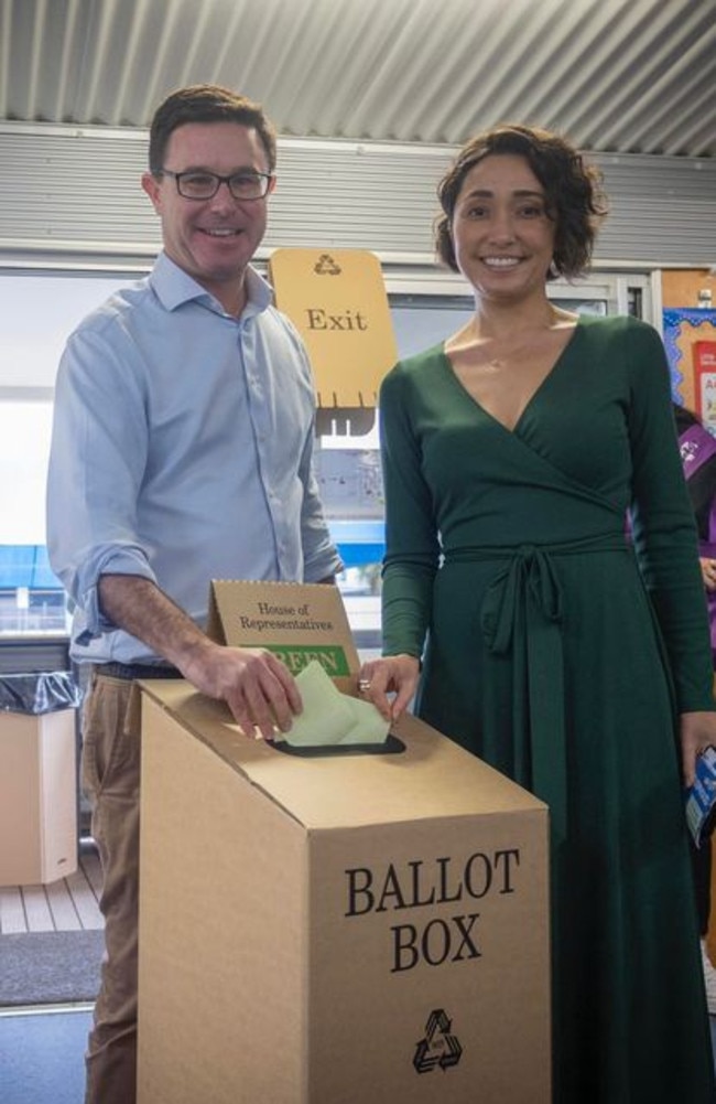 Maranoa MP David Littleproud casting his vote at Warwick East State School on election day. Photo/Facebook