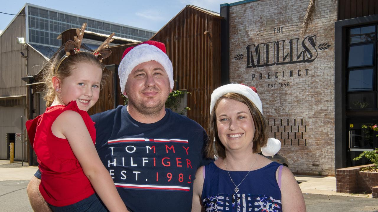 Excited for the Festive Twilight Markets are (from left) Sophia, Troy and Kelly Prentice.