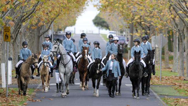 Geelong Grammar School’s equestrian team.