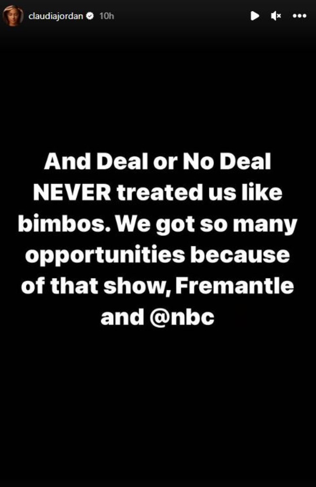 Former Deal or No Deal star Claudia Jordan says Deal or No Deal did not treat briefcase girls like “bimbos”. Picture: Instagram