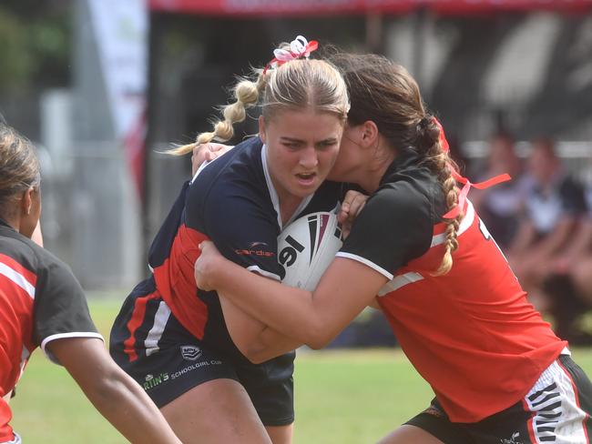 Kirwan State High School hosts St Patrick's College, Mackay, in round 1 of the 2025 Aaron Payne Cup. Senior Girls. Picture: Evan Morgan