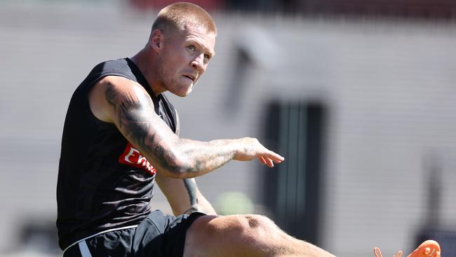 Jordan De Goey suffered a broken rib in training. Picture: Michael Klein