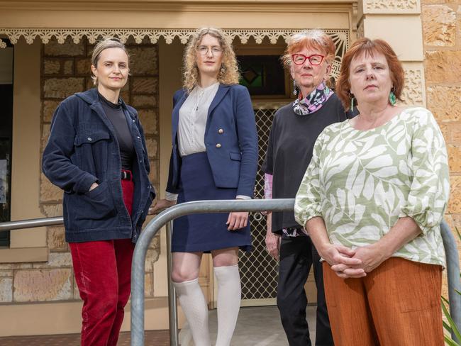 Tarsha Dickenson, Jade Cheshire, Jan Twyerould and Alison Arnold outside Adelaide Potters' Club in Unley SA.  Picture: Ben Clark