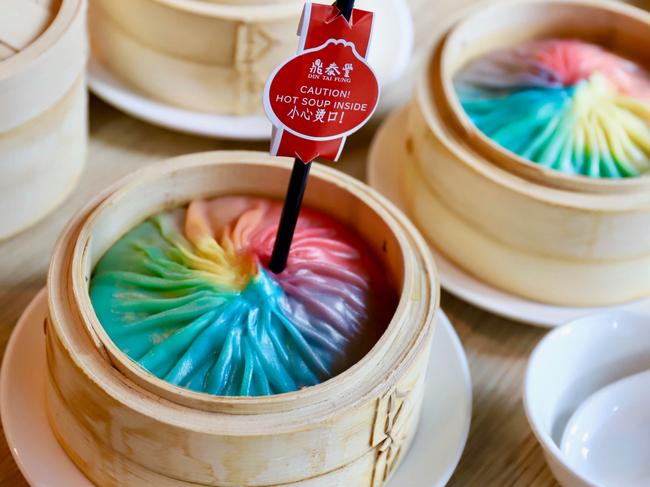 Din Tai Fung’s Giant Rainbow Dumplings. Picture: Jenifer Jagielski