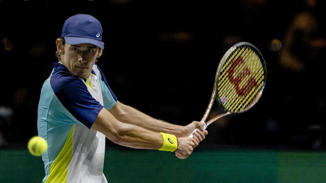 Alex de Minaur is into the quarter-finals at the ATP 500 tournament at Rotterdam. Picture: AFP