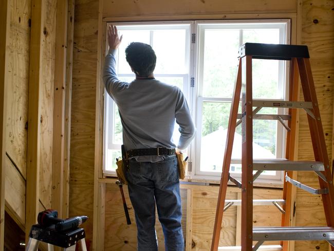 tradesman working on home construction