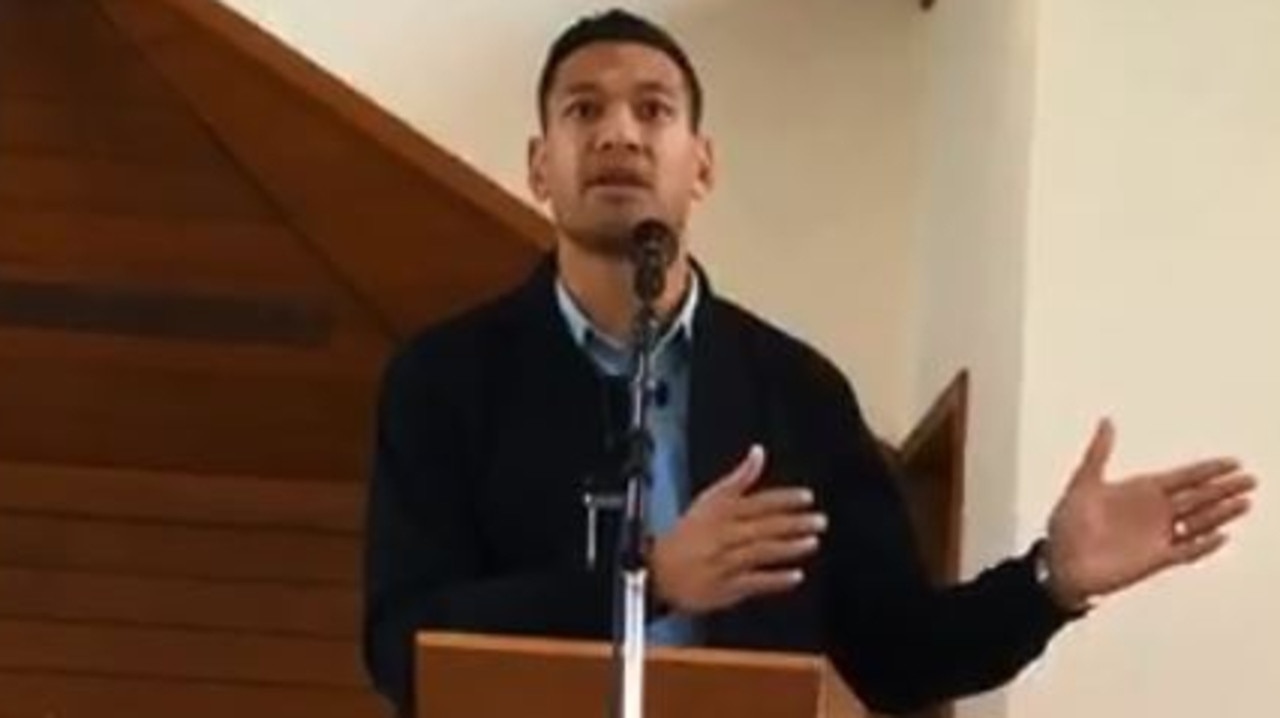 Israel Folau preaching at The Truth of Jesus Christ Church.