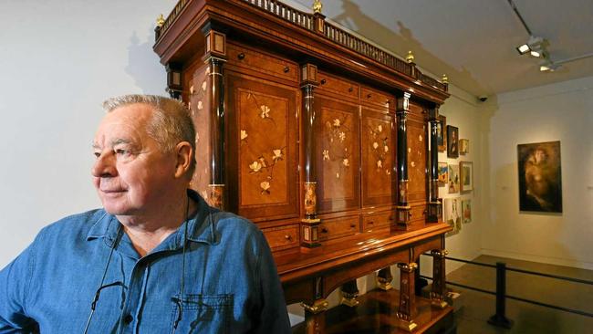 Geoff Hannah at the launch of the project to raise $1M over the next 22 months to purchase the Hannah Cabinet to become part of the permanent collection of the Lismore Regional Gallery. Picture: Marc Stapelberg