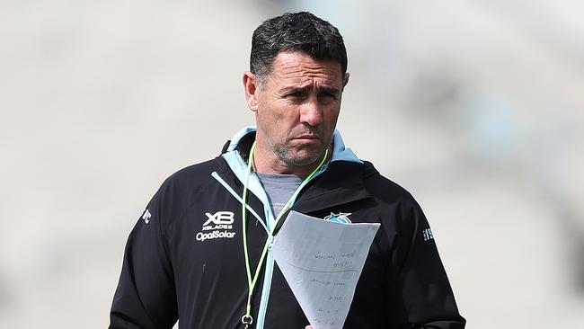 Cronulla coach Shane Flanagan’s role during his suspension has come under scrutiny. (Brett Costello) 