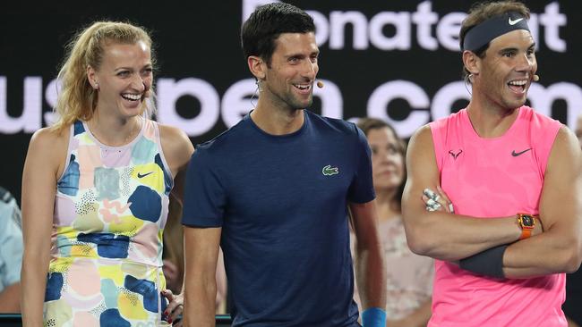 Petra Kvitova, Rafael Nadal and Noval Djokovic. Picture: Michael Klein