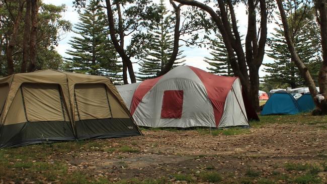 North Head Campground in Moruya is currently housing more than 50 homeless people who are living out of tents. Picture: Tom McGann.