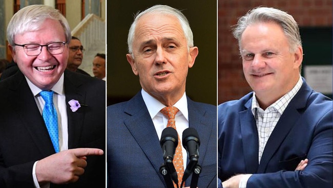 Kevin Rudd, Malcolm Turnbull and Mark Latham.