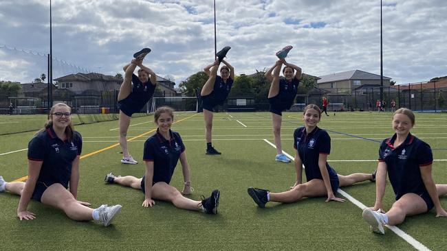 Members of the Mentone Girls' Grammar sports aerobics squad.