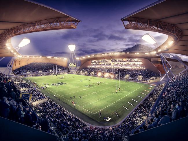 An artist's impression of the proposed superstadium, otherwise known as the integrated stadium and entertainment centre, in South Townsville