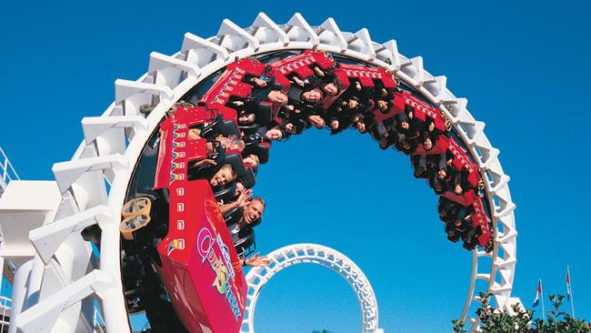 Sea World 50th birthday. The Corkscrew ride. Picture: Sea World