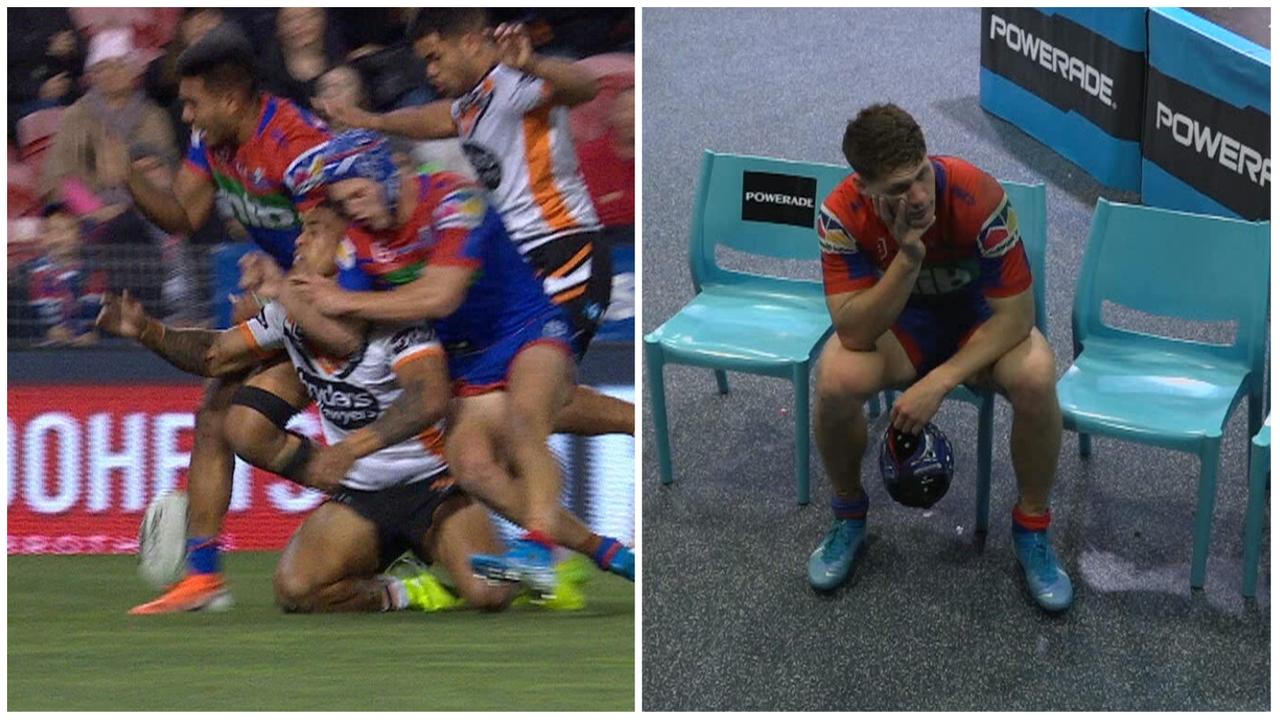 Kalyn Ponga was sin binned for a hit on Michael Chee Kam.