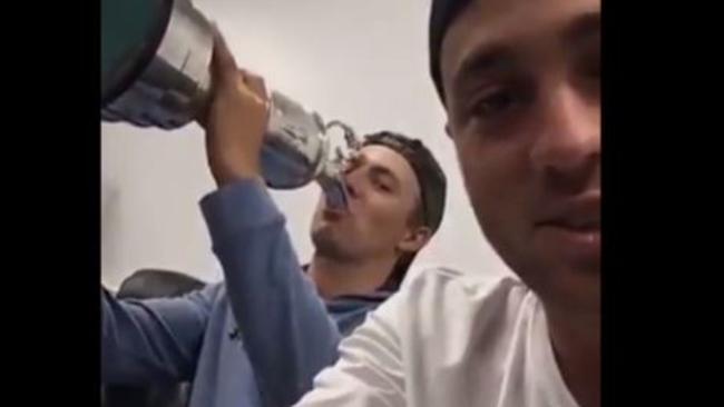 Spieth chugs from the Claret Jug
