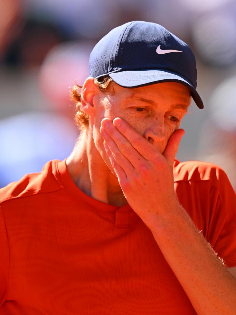 Painful end for Sinner. (Photo by Tim Goode/Getty Images)