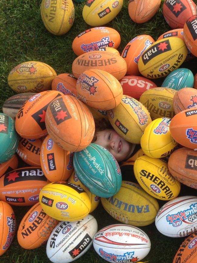 Auskickers gives kids such as Lancefield’s Walter Choate an introduction to football. Pic: Supplied.