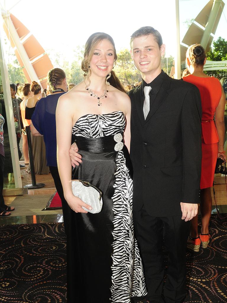 Tiffanie Hughes and Billy Laherty at the 2014 Centralian Senior College College formal. Picture: JUSTIN BRIERTY / NT NEWS