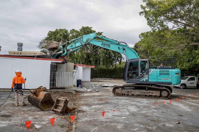 Demolition at the old Cav's Steakhouse location in Labrador. Picture: Jerad Williams