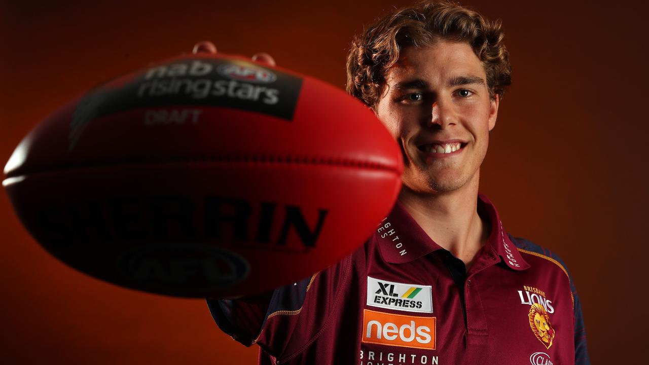 Deven Robertson after being drafted by the Brisbane Lions. Pic: Michael Klein