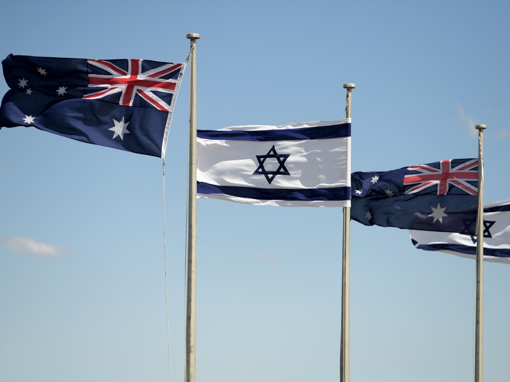 Israeli and Australian flags
