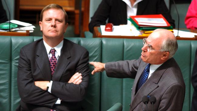 Peter Costello and John Howard in 2004.