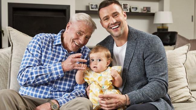 Kris Smith with father Eddie Smith and daughter Mila