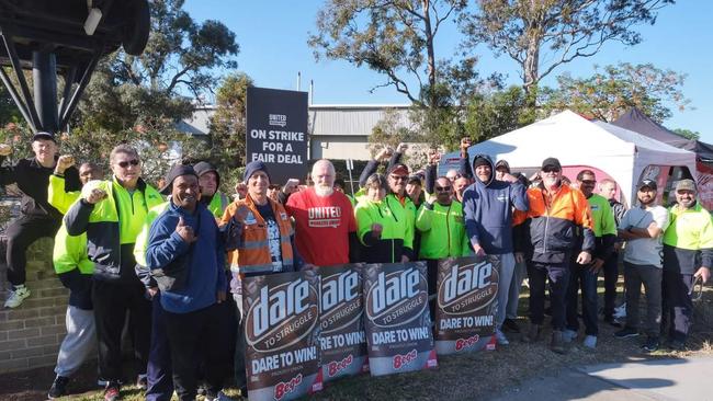 Strikes at the Penrith site have entered their fourth day. Picture: Facebook, UWU