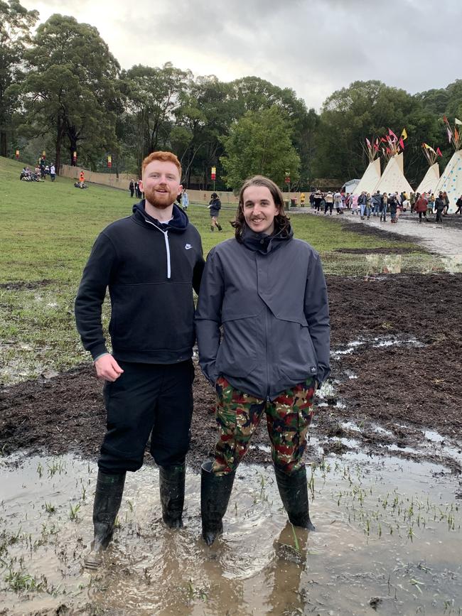 ...and enduring the mud the year before. Picture: Matt Gazy