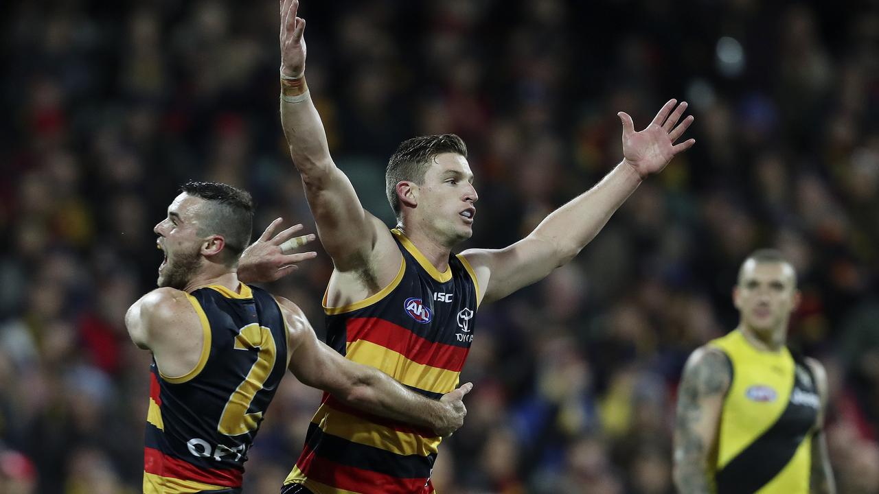 Josh Jenkins kicked four goals against Richmond in Round 13 in a stunning return to form. Picture: Sarah Reed.