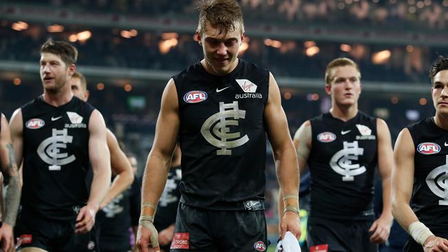 Patrick Cripps and the Blues meet Sydney in Friday night footy. Pic: Getty Images