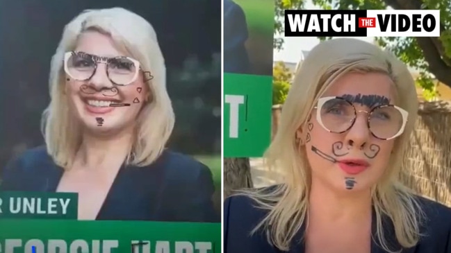 Sa Greens Candidate Georgie Hart Responds To Graffitied Election Poster