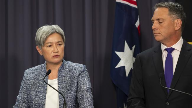 A mere 10 days after Foreign Minister Penny Wong announced an additional $6m in Australian aid to the UN Relief and Works Agency, she was forced into a humiliating backflip. Picture: NCA NewsWire/Martin Ollman