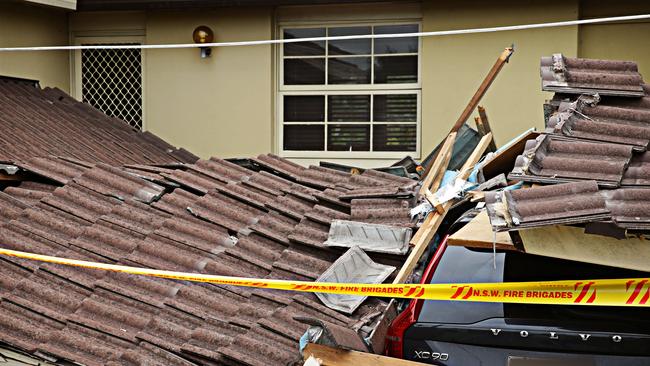 Vibrations are being blamed for the collapse of the carport. Picture: Adam Yip