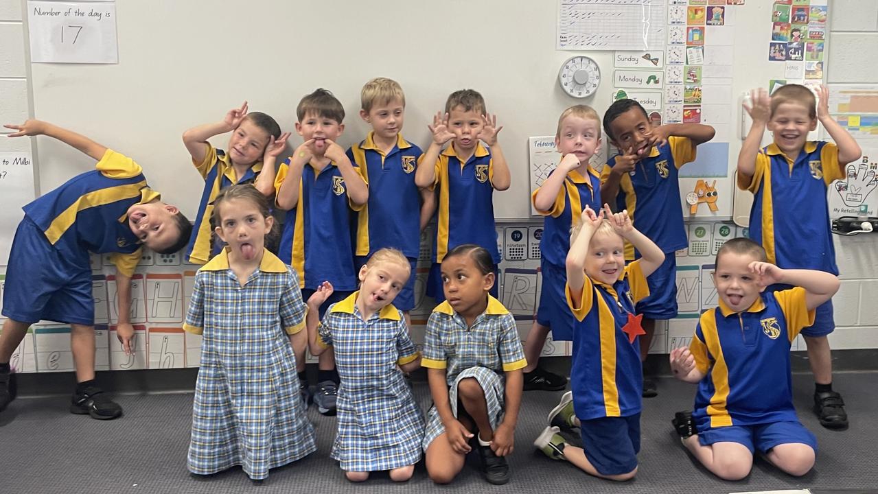 The Prep students of Torquay State School show off their funny sides.