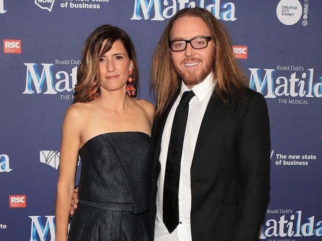 Tim Minchin and wife Sarah at the Sydney premiere of Matilda. Picture: Toby Zerna