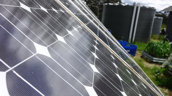 Solar panels and water tanks are two crucial elements in an off-gridder’s arsenal. Picture: Alex Turner-Cohen