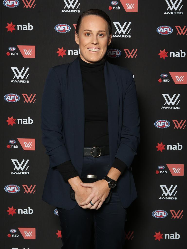 Captain Emma Zielke of the Brisbane Lions poses for a photo during the 2021 AFLW W Awards at The Gabba on April 20, 2021 in Brisbane, Australia. (Photo by Jono Searle/Getty Images)