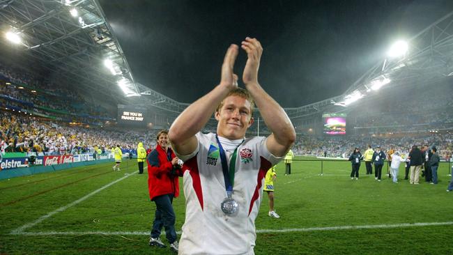 Johnny Wilkinson celebrates as Australia lost the 2003 final on home soil.